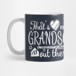 That's My GRANDSON out there #17 Baseball Jersey Uniform Number Grandparent Fan Mug